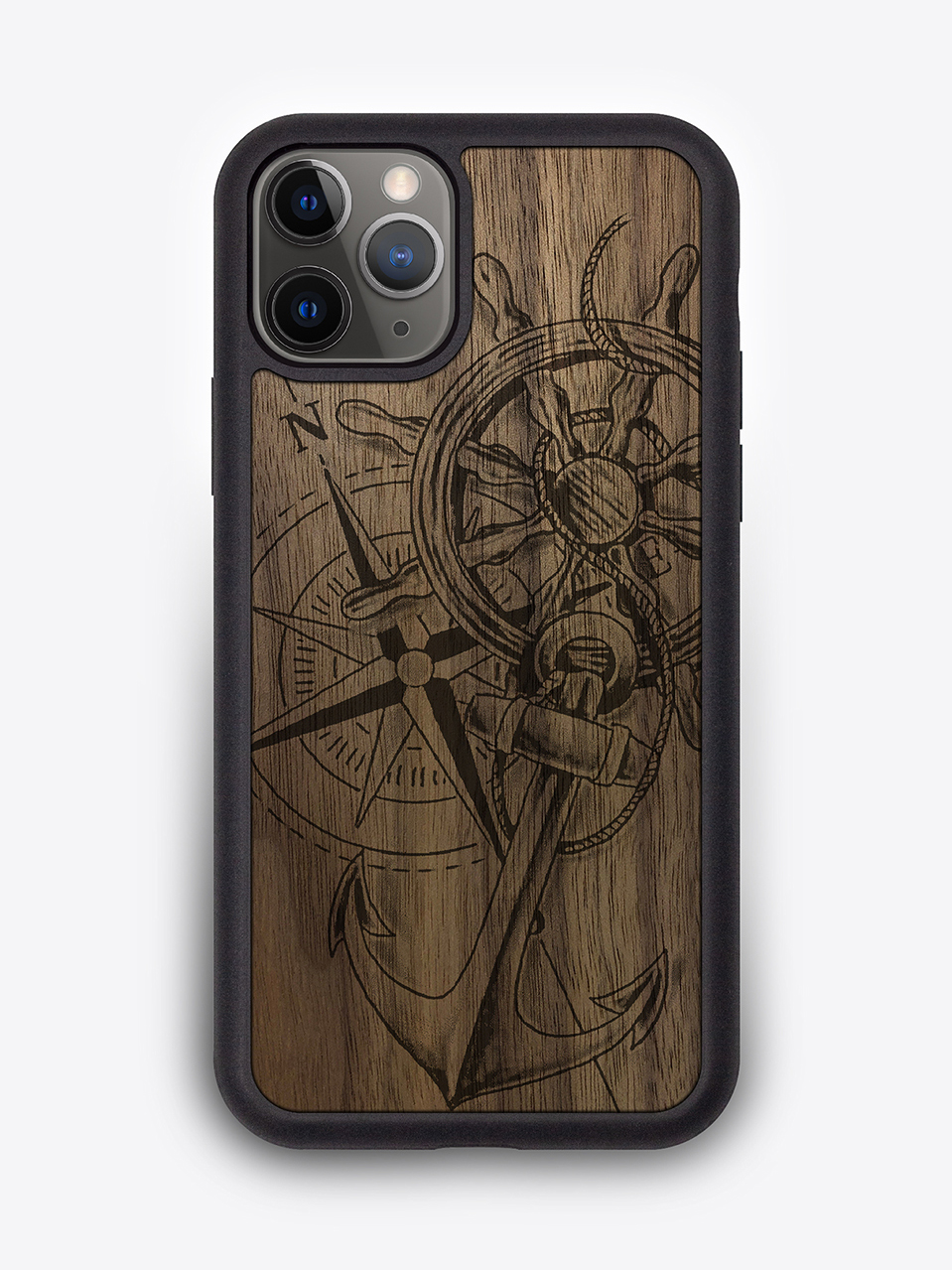 Деревянный чехол "Компас" для iPhone 11 Pro