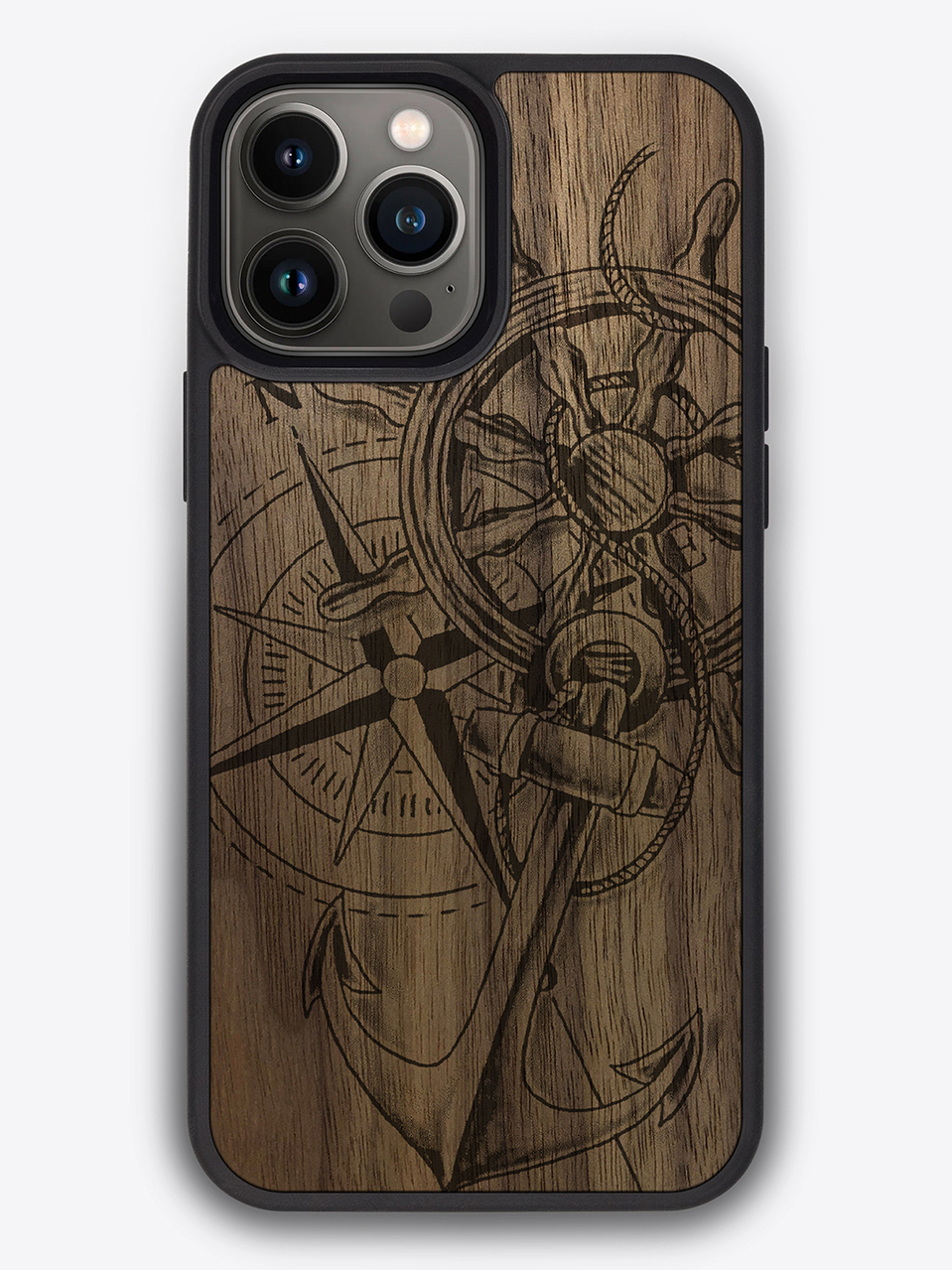 Деревянный чехол "Компас" для iPhone 13 Pro Max