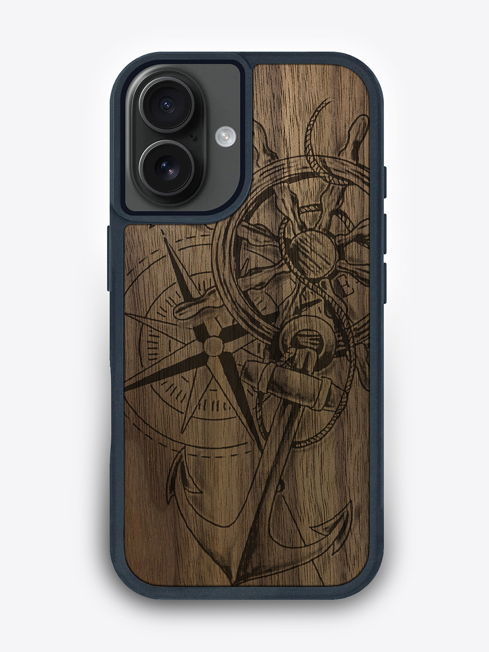 Деревянный чехол "Компас" для iPhone 16