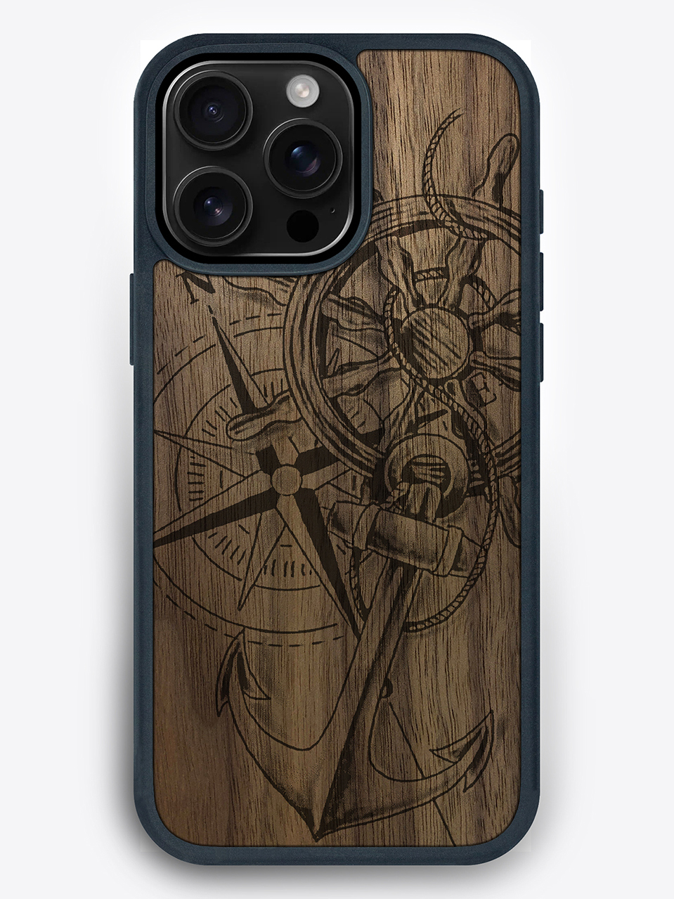Деревянный чехол "Компас" для iPhone 16 Pro Max