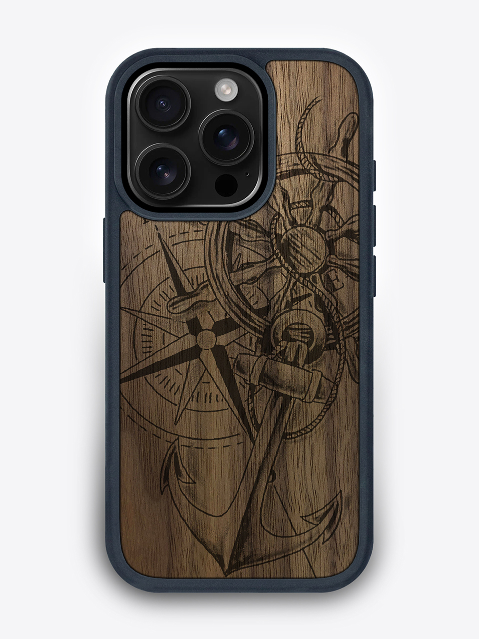 Деревянный чехол "Компас" для iPhone 16 Pro