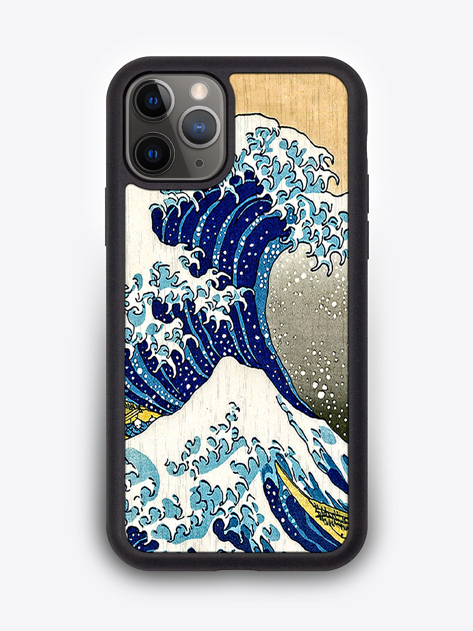 Деревянный чехол с цветной печатью "Большая волна" для iPhone 11 Pro