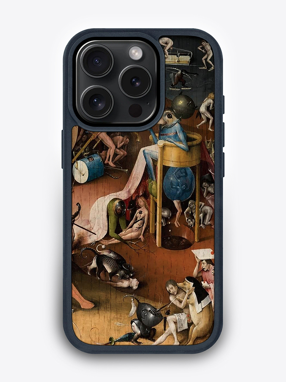 Деревянный чехол с цветной печатью "Сад земных наслаждений" для iPhone 15 Pro