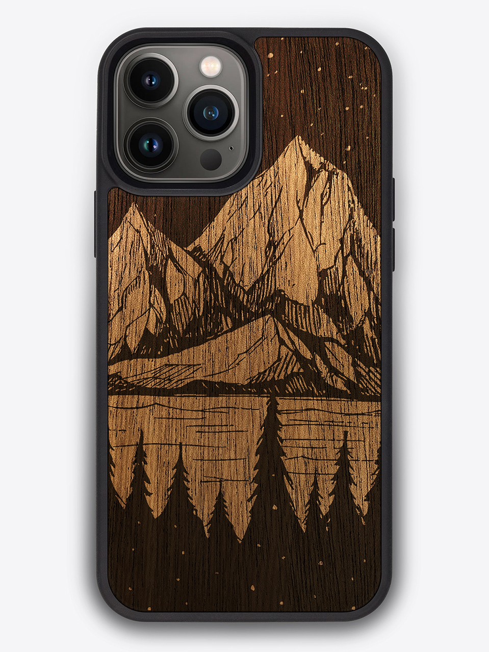 Деревянный чехол "Горный пейзаж" для iPhone 13 Pro Max