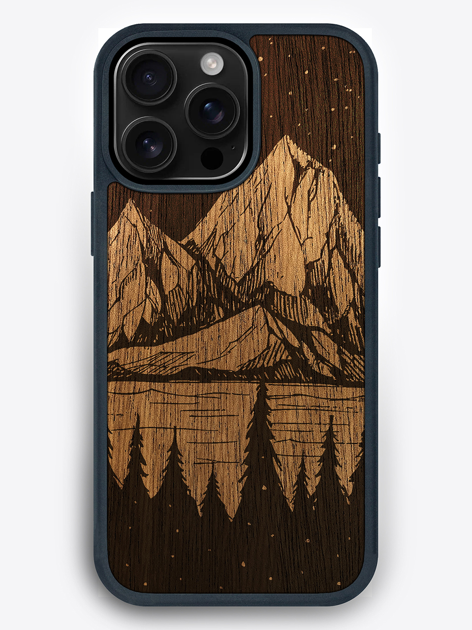 Деревянный чехол "Горный пейзаж" для iPhone 16 Pro Max
