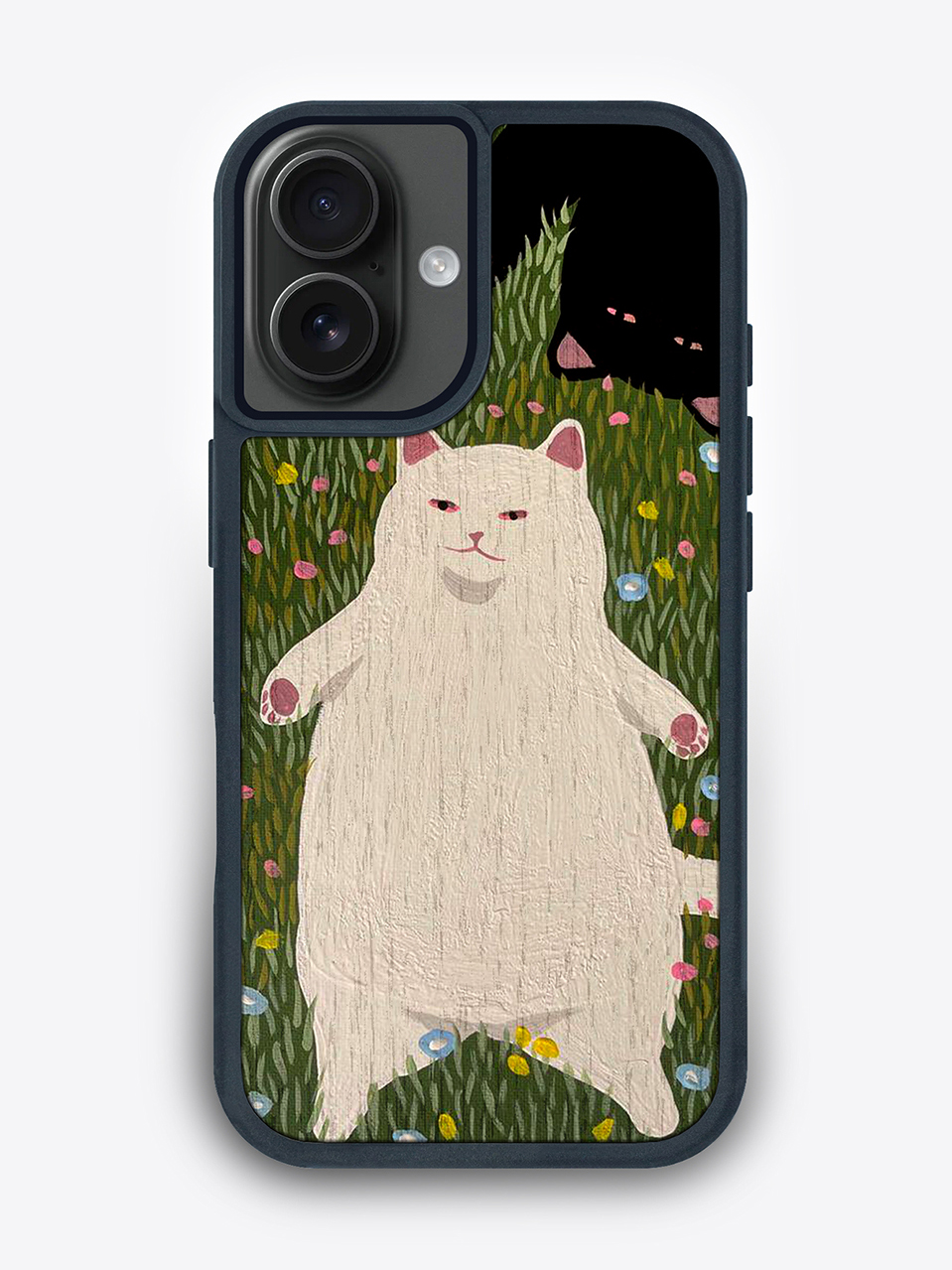 Деревянный чехол с цветной печатью "Кот и кошка" для iPhone 16