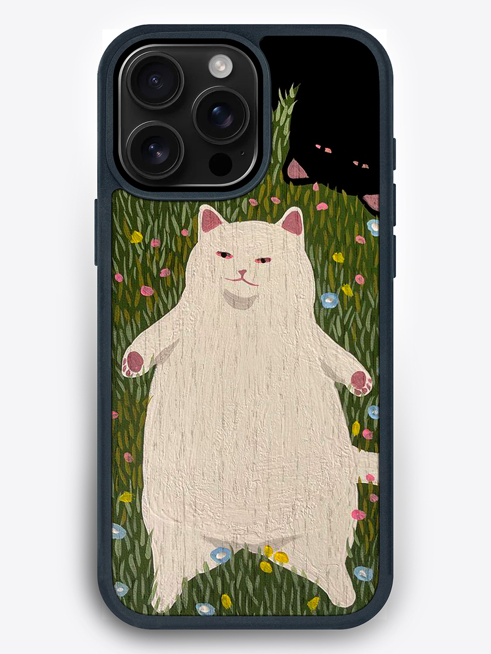 Деревянный чехол с цветной печатью "Кот и кошка" для iPhone 16 Pro Max