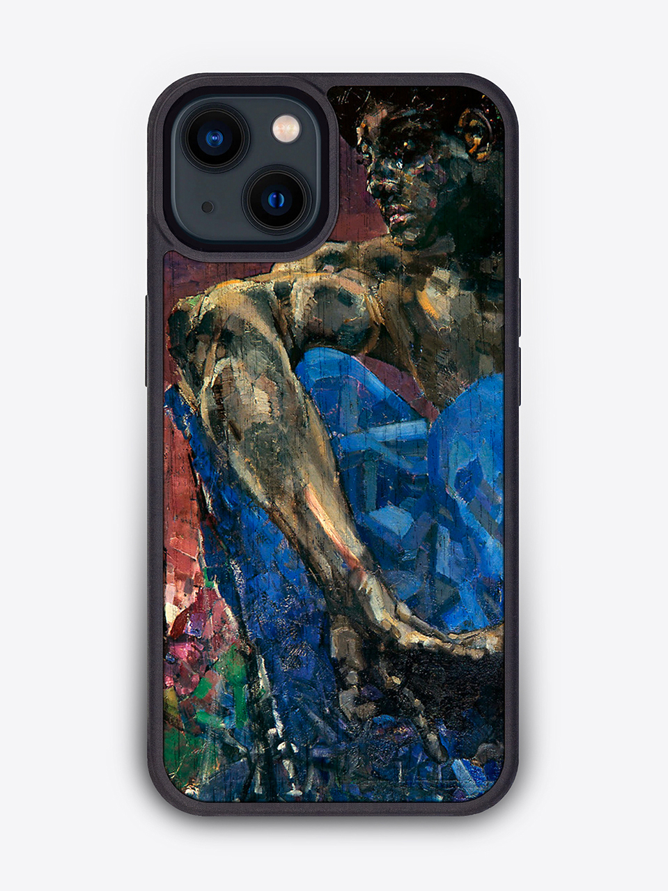Деревянный чехол с цветной печатью "Демон" для iPhone 13