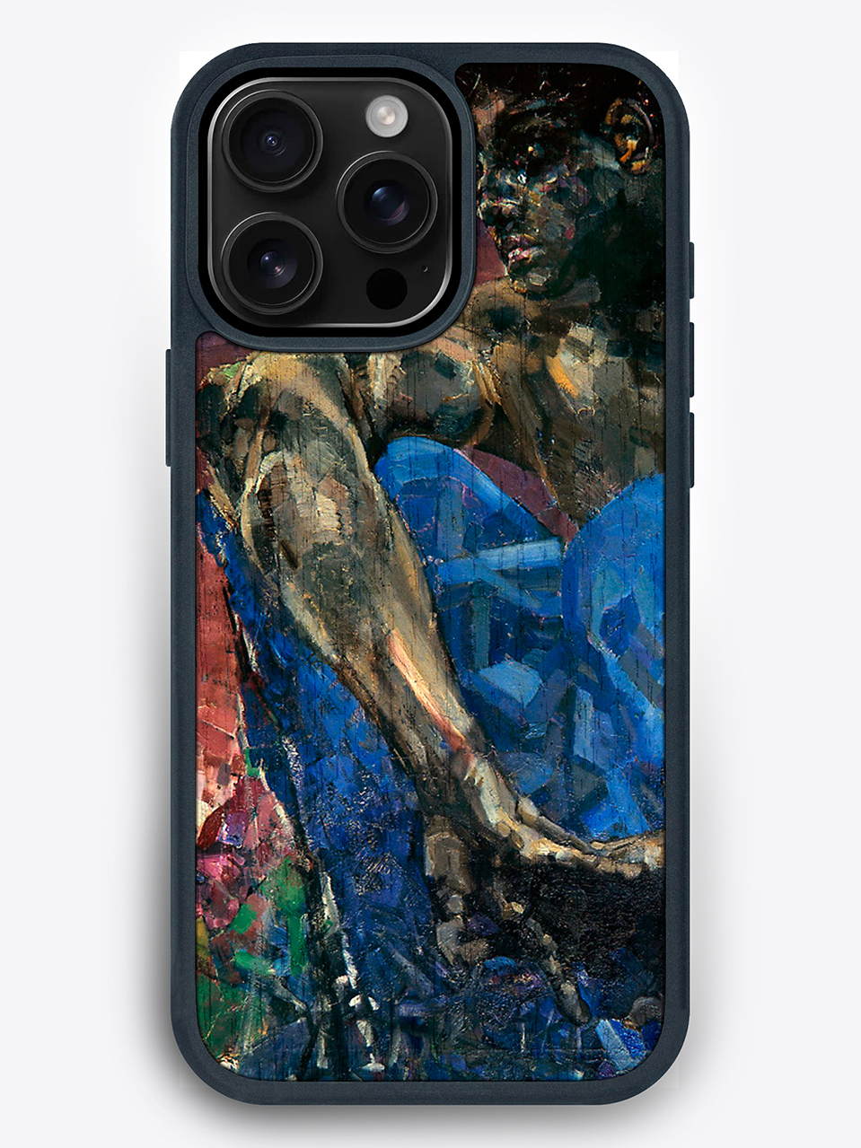 Деревянный чехол с цветной печатью "Демон" для iPhone 16 Pro Max