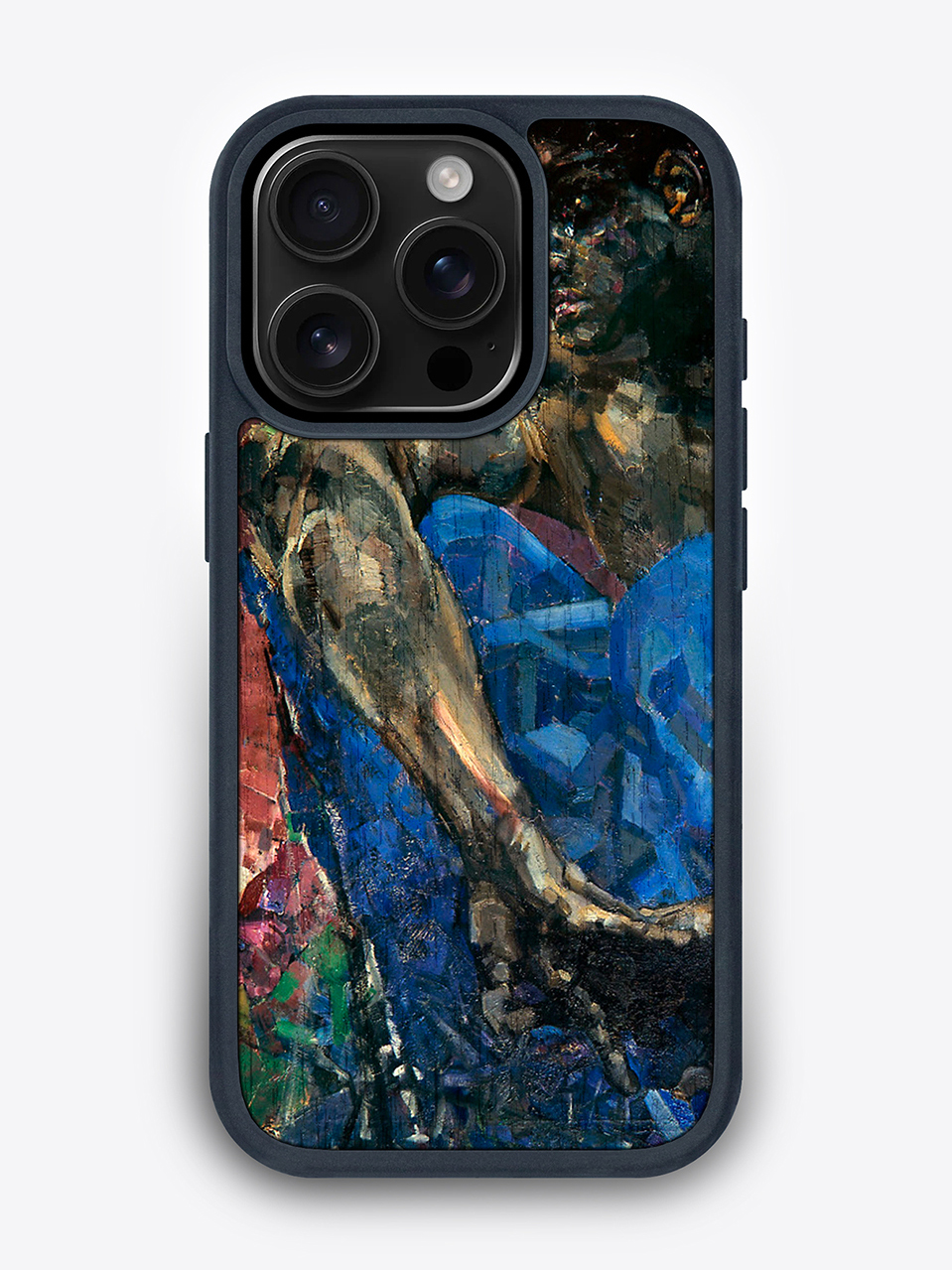 Деревянный чехол с цветной печатью "Демон" для iPhone 16 Pro