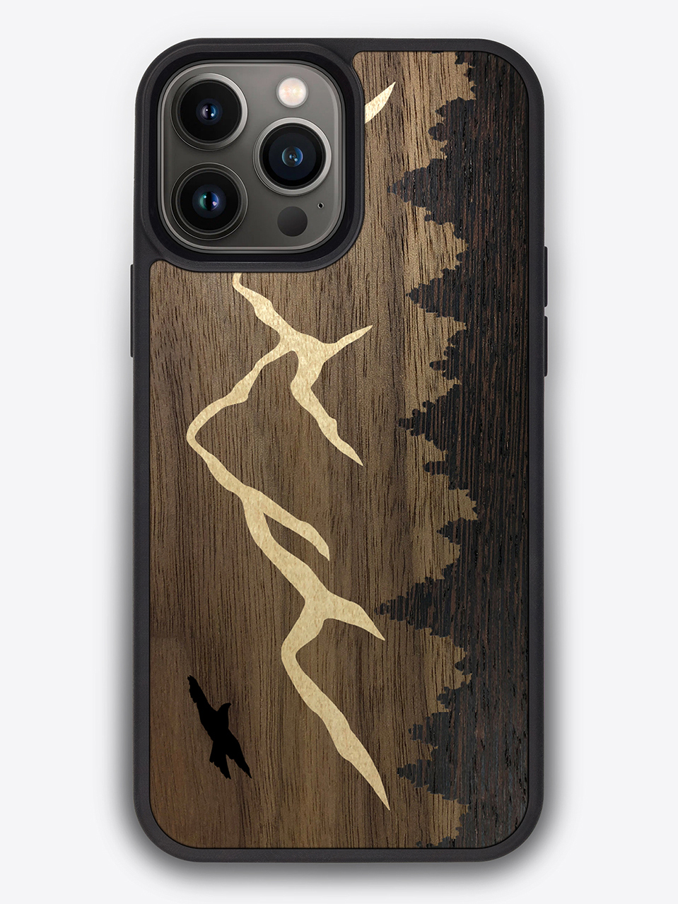 Деревянный чехол "Парящий ястреб в горах" для iPhone 13 Pro Max