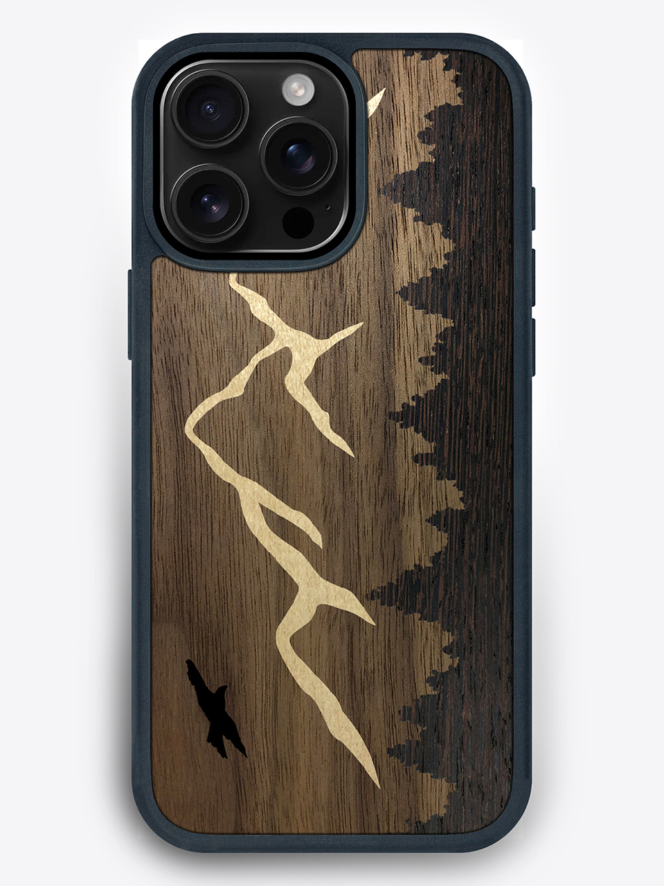 Деревянный чехол "Парящий ястреб в горах" для iPhone 16 Pro Max