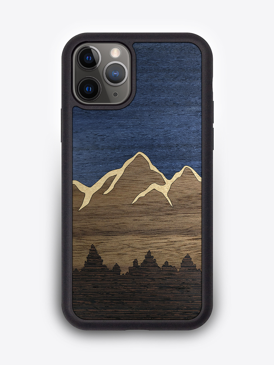 Деревянный чехол "Ночь в горах" для iPhone 11 Pro