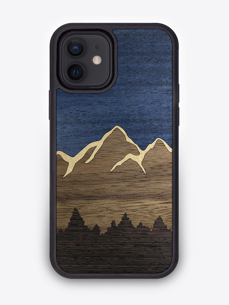 Деревянный чехол "Ночь в горах" для iPhone 12