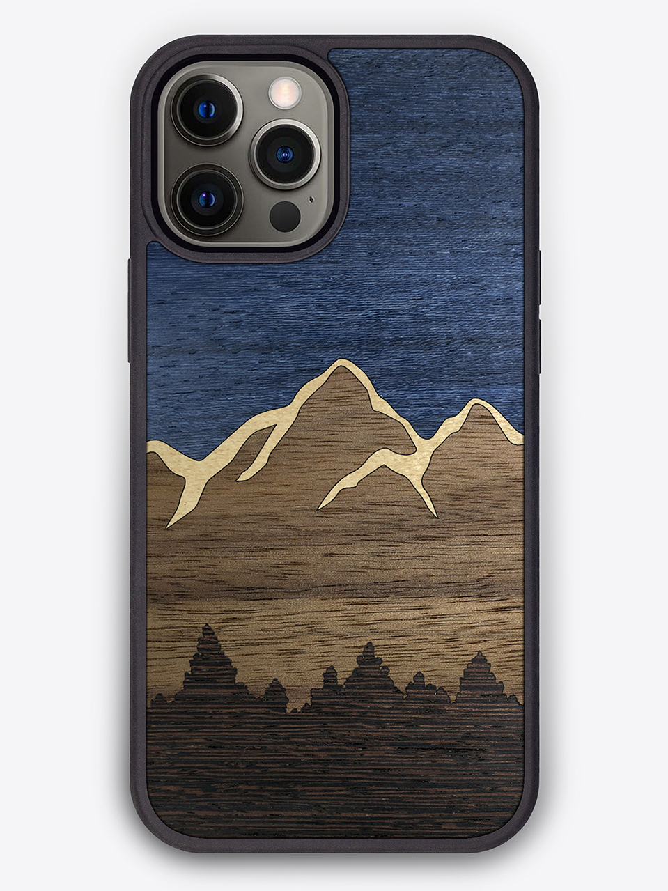 Деревянный чехол "Ночь в горах" для iPhone 12 Pro Max