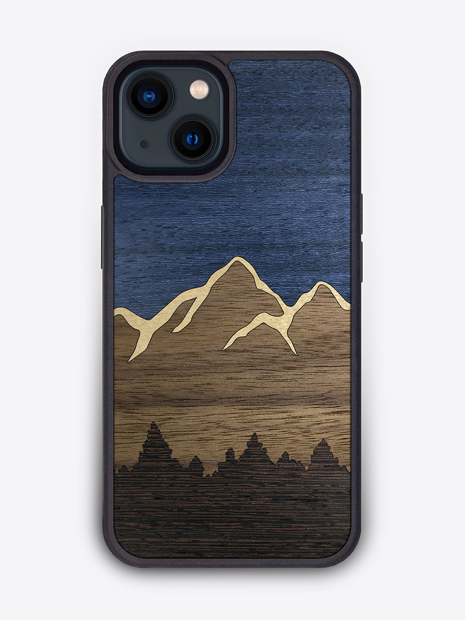 Деревянный чехол "Ночь в горах" для iPhone 13