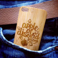 Деревянная накладка на iPhone 5/5s/SE с гравировкой на дереве бамбук